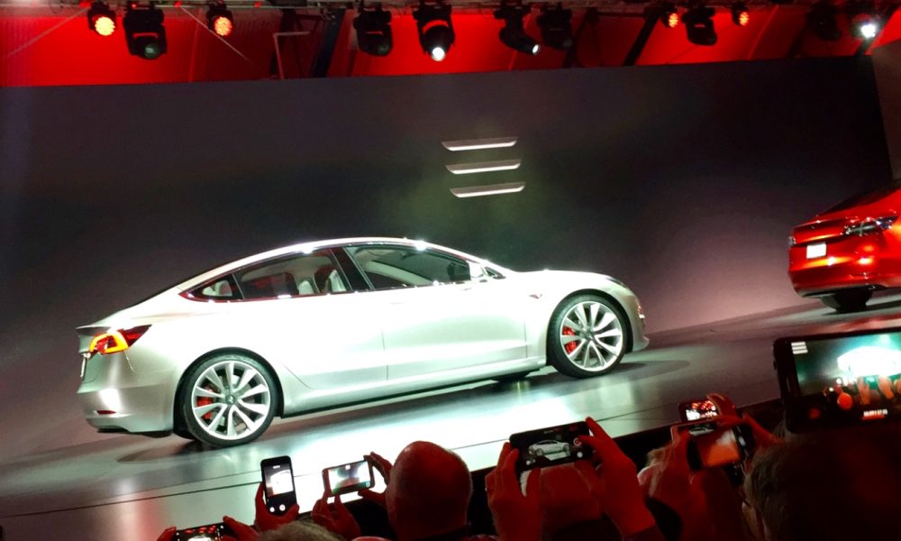 Silver Tesla Model 3