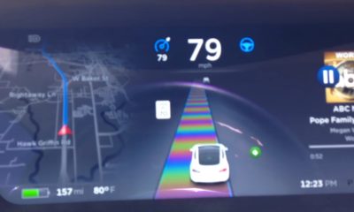 Tesla rainbow-colored 'Cowbell Road' easter egg