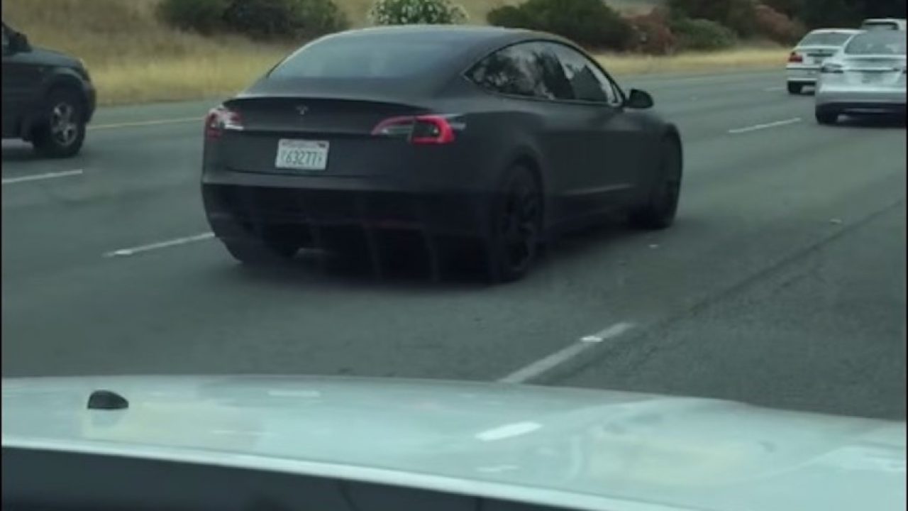 Tesla Model 3 Customized to look like the Matte Black Model 3 Prototype 