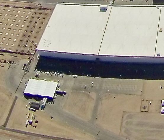 Tesla Gigafactory event prepartions seen in aerial photo