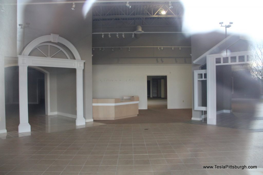 interior of unrenovated pittsburgh tesla service center 1