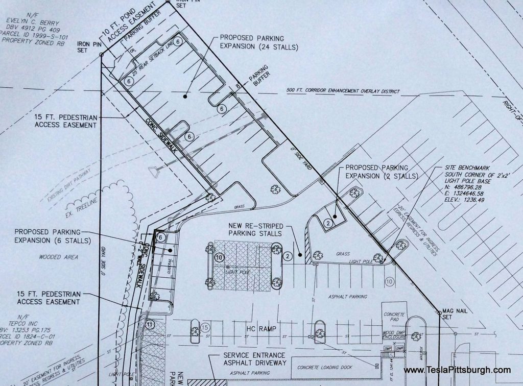 pittsburgh tesla parking lot extension