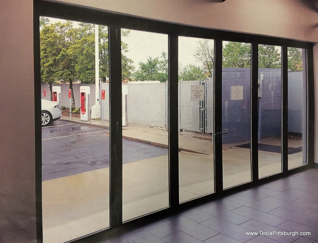 pittsburgh tesla service center door proposal interior