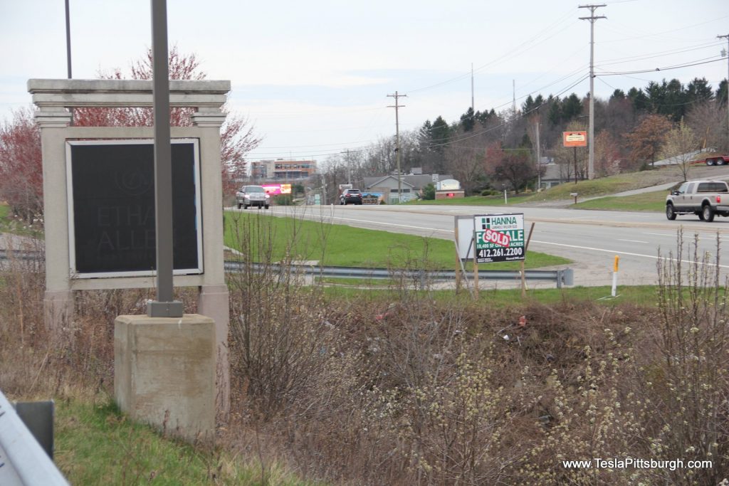 pittsburgh tesla service center entrance sign