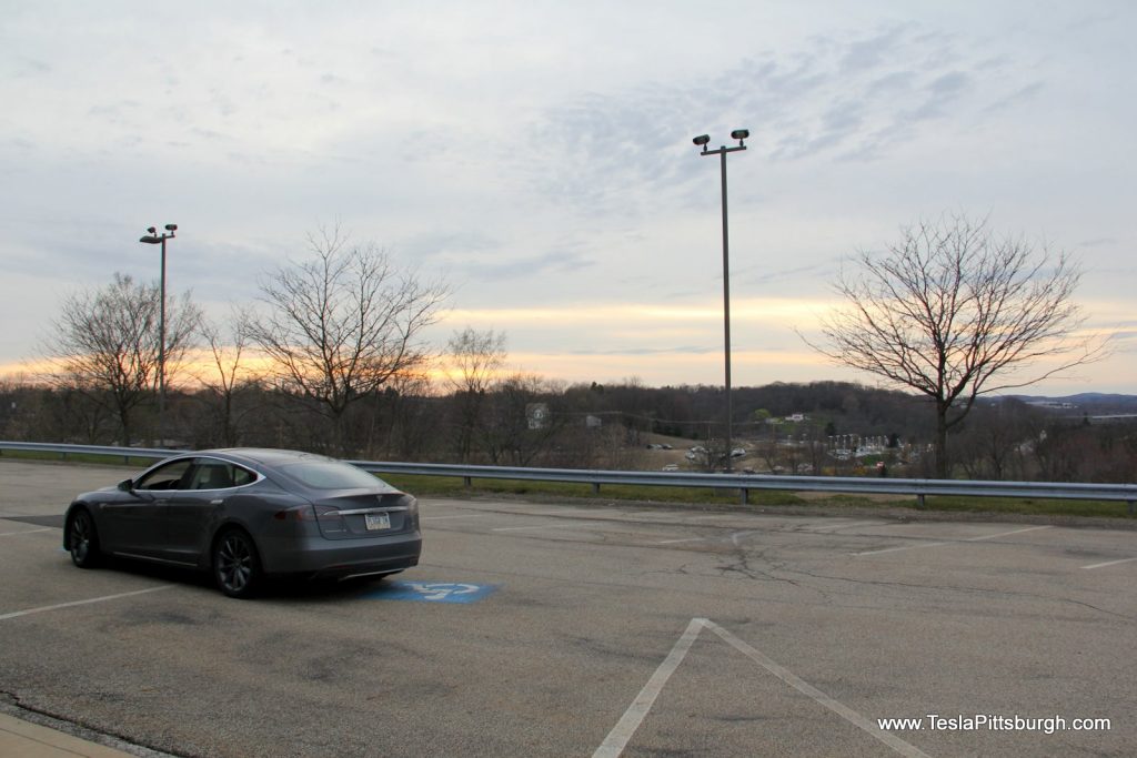 plugr in pittsburgh tesla parking lot overlook