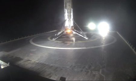 SpaceX landing at sea