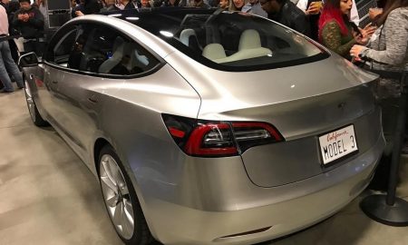 Silver Tesla Model 3 rear [Credit: tony.siress via Instagram]