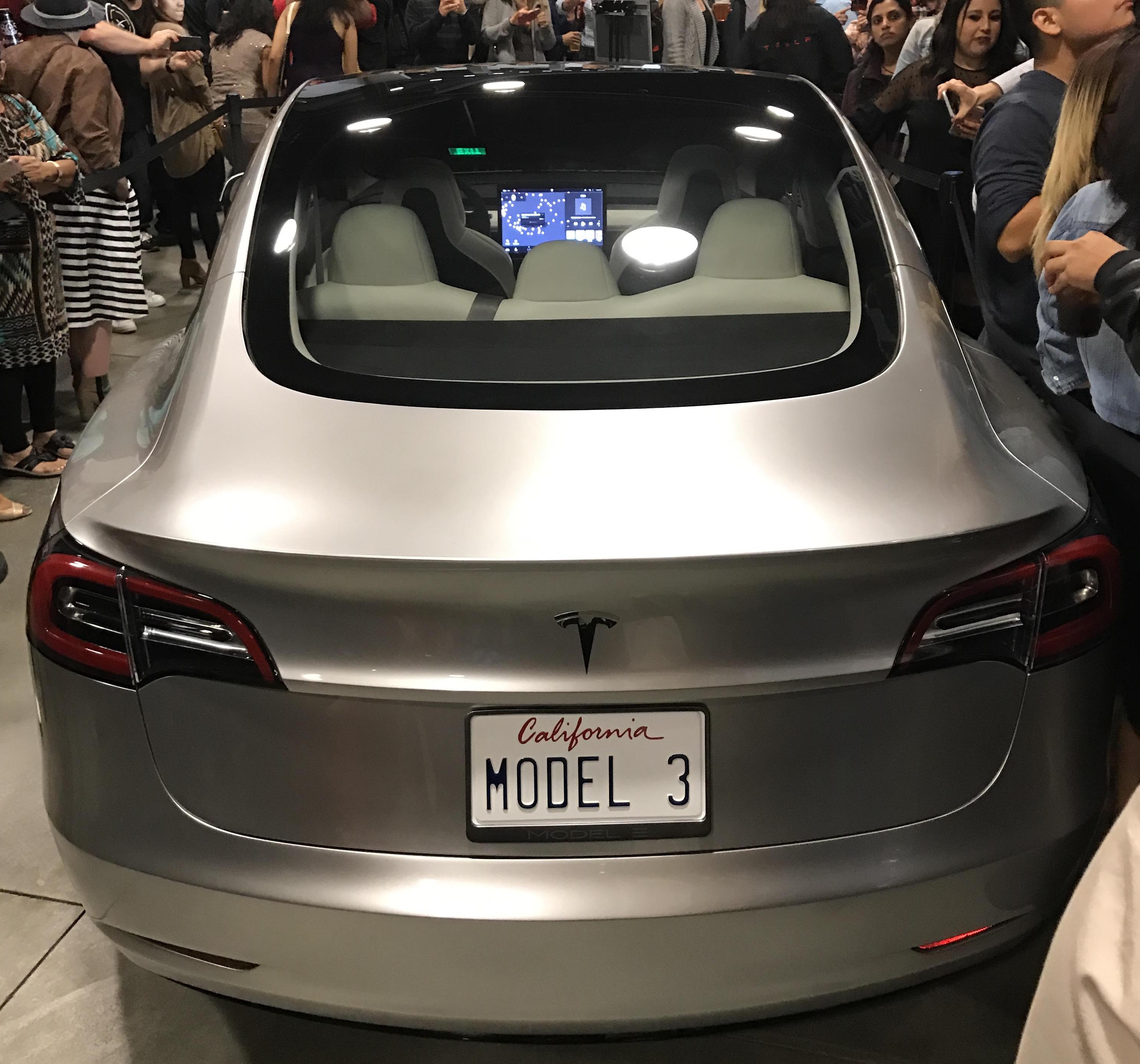 Silver Tesla Model 3 rear [Credit: ryaneager via imgur]