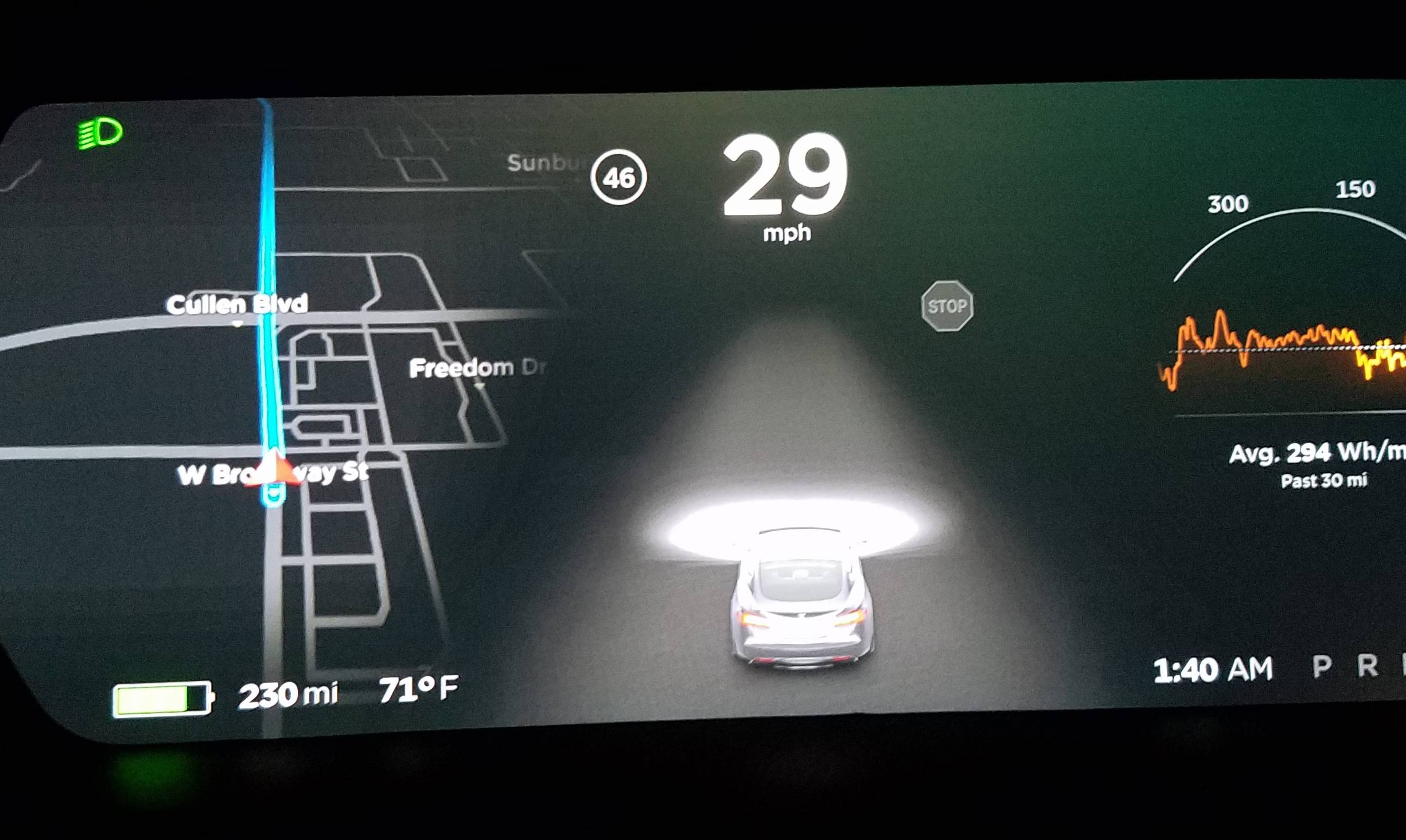 Tesla Autopilot 2.0 hardware detecting stop signs