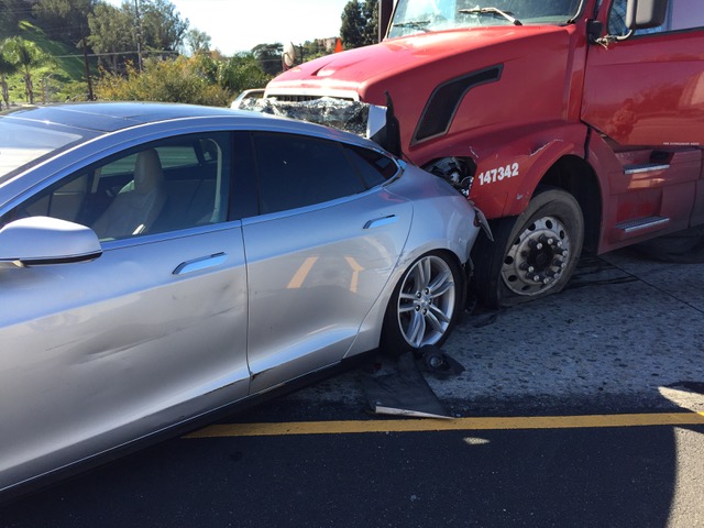 Model S rear end collision