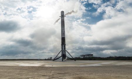 The first stage of Falcon 9 landed at LZ-1 following the launch of CRS-10 in February 2017. Expect a similar spectacle this Monday! (SpaceX)