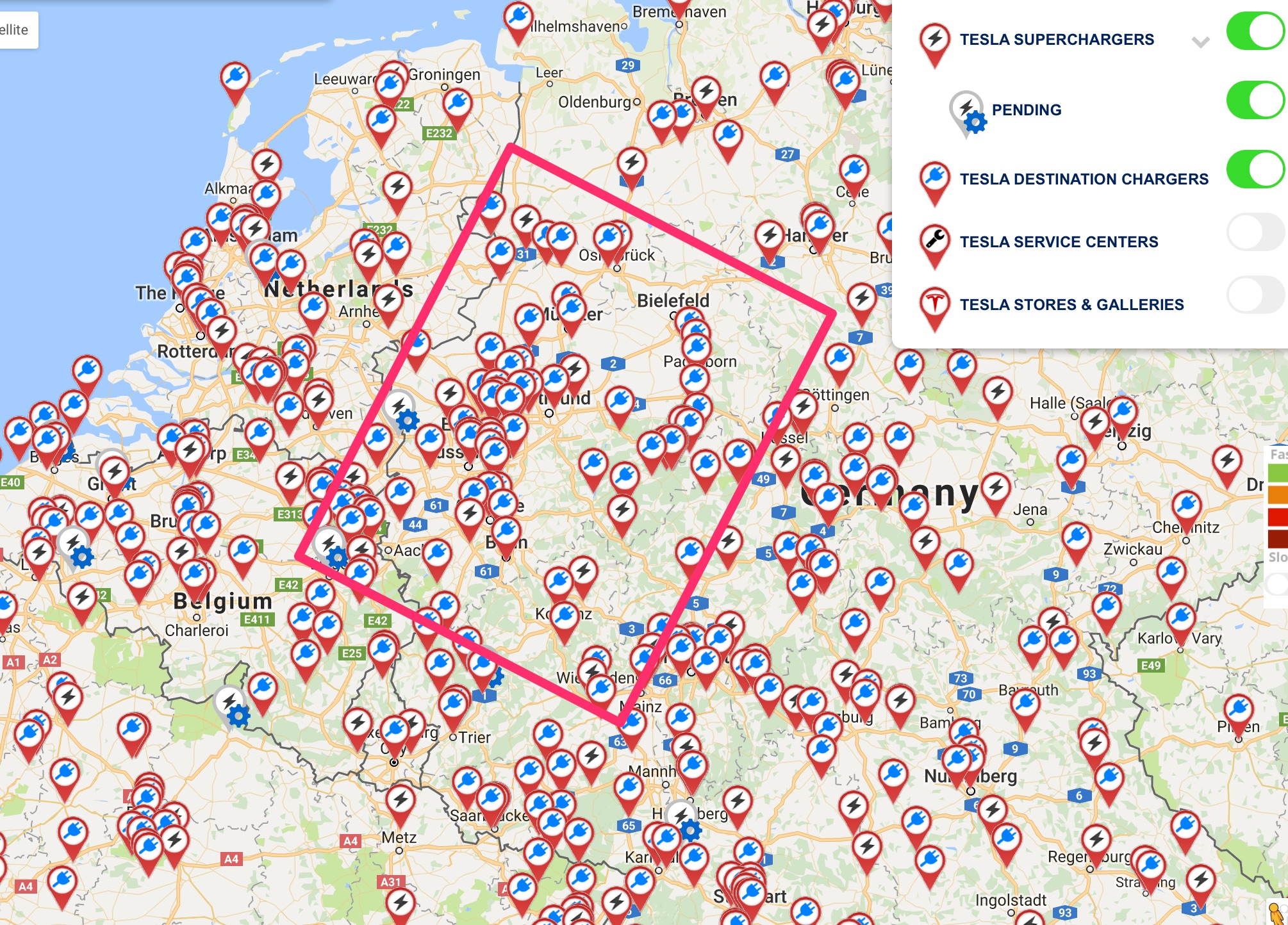 tesla-destination-chargers-europe-map-rheine-germany