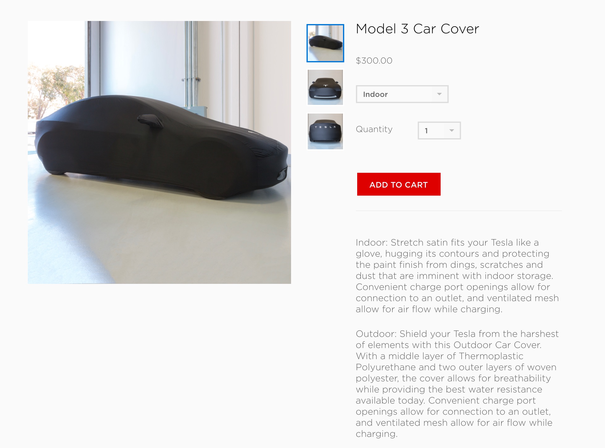 Sojoy Car Cover Indoor for Tesla Model 3 Elastic Fabric