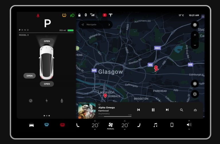 tesla model 3 touch screen simulator
