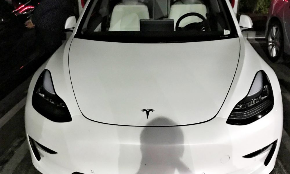 Tesla Model 3 With White Interior Option Spotted Ahead Of