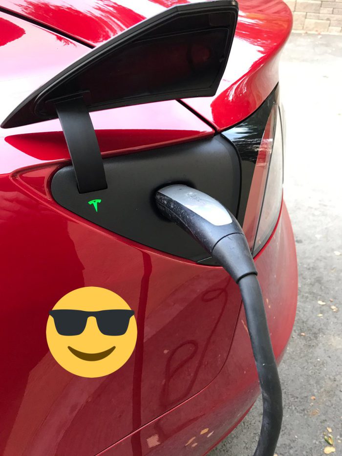 Tesla Model 3 Red Charging