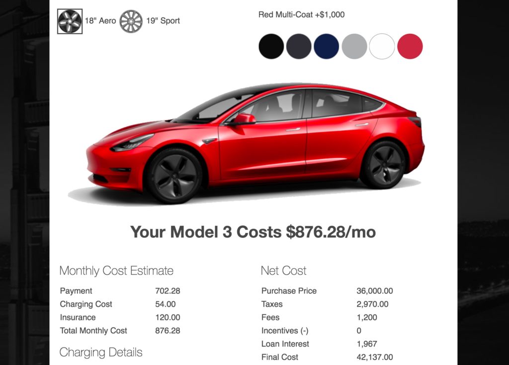 Tesla Model 3 monthly payment after tax 