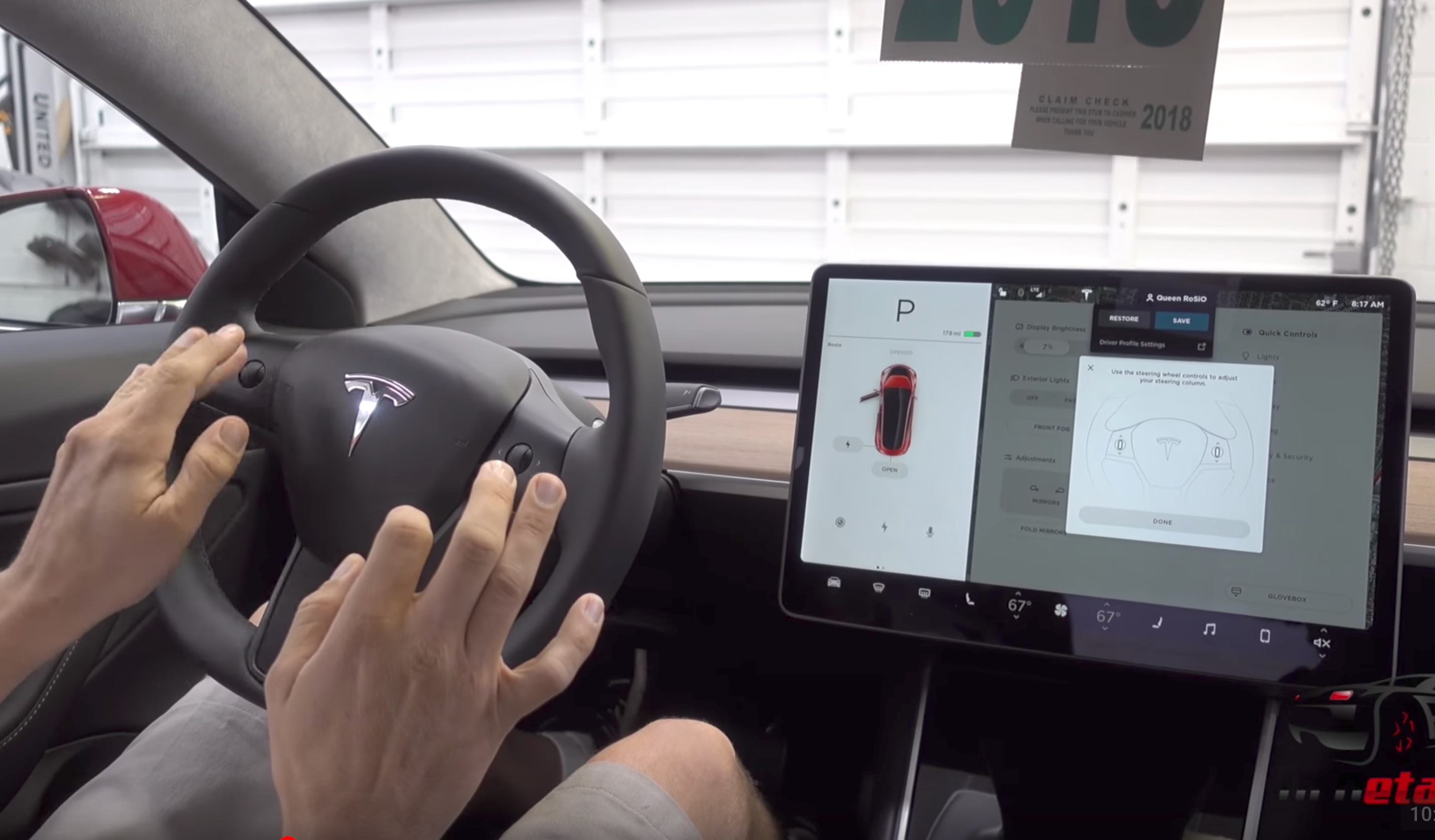 Tesla Model 3 Interior Features Steering Wheel Adjustments