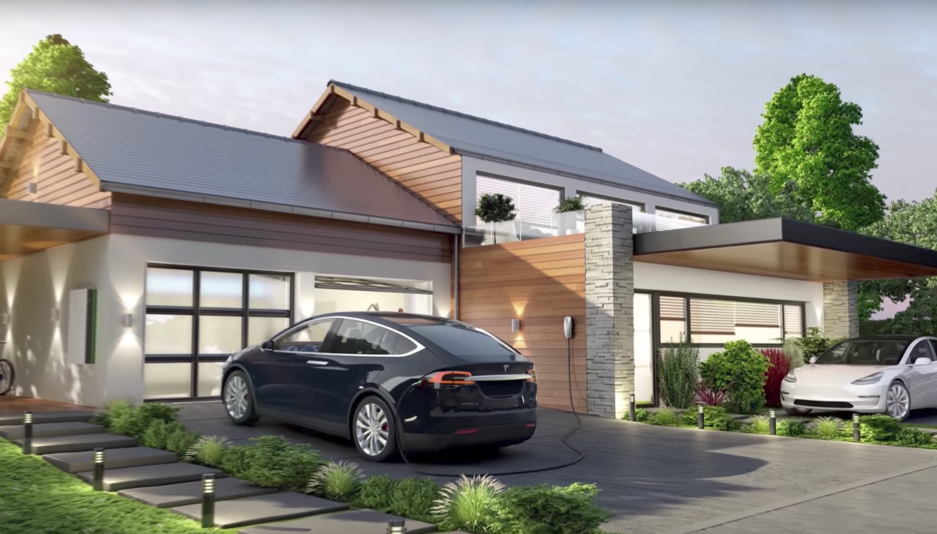 Home car new. Тесла Тини Хаус. Tesla Solar Roof машина. Машина House. Дом дом Тесла.