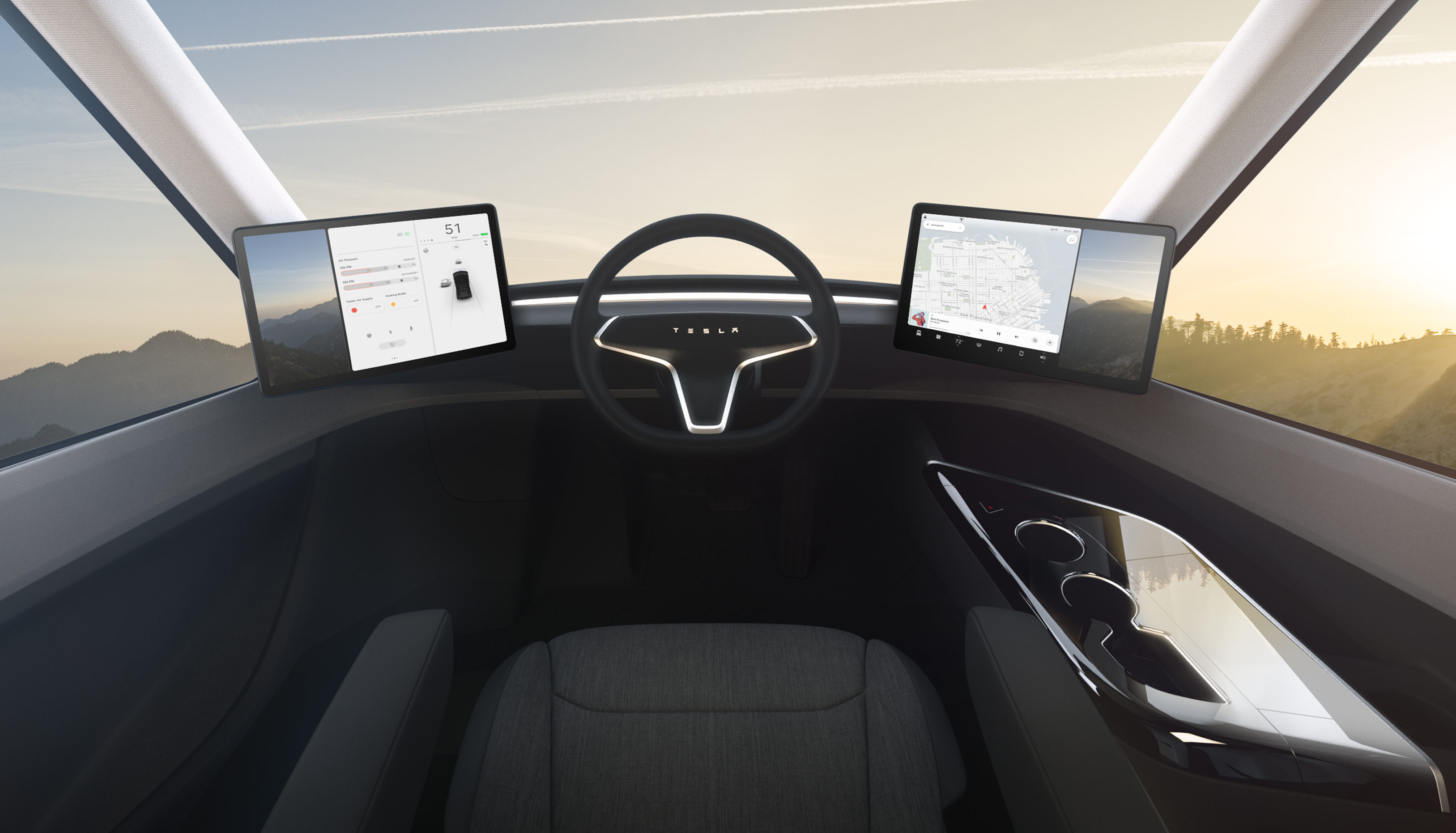 Tesla Semi Interior Touchscreen Teslarati