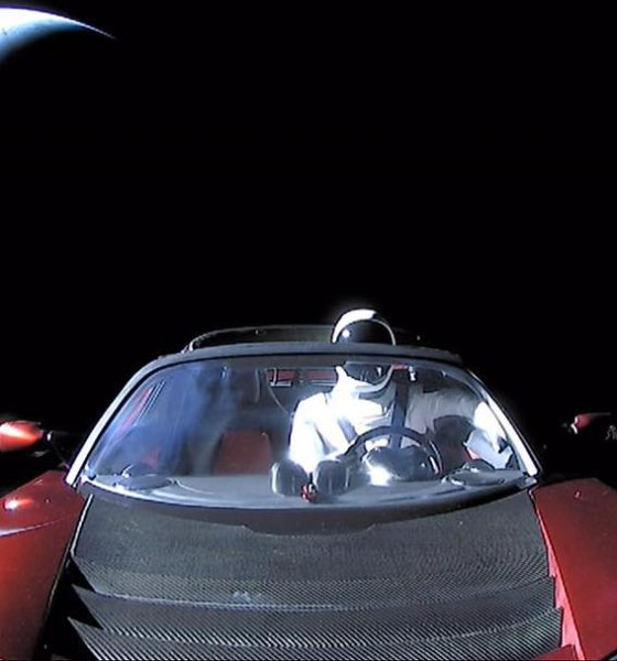 SpaceX's Falcon Heavy debut likely relied in part upon Tesla battery tech for second stage's nearly six hour-long coast before sending Starman beyond Earth orbit. (SpaceX)