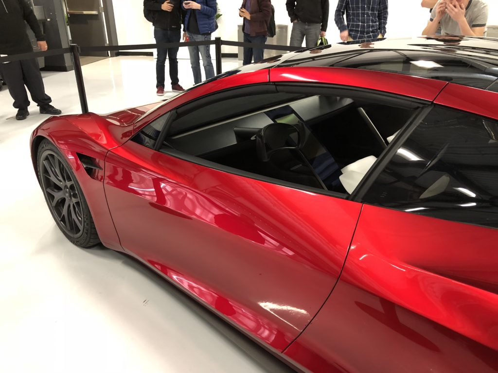 Tesla's Roadster prototype makes a rare outing in Palo Alto headquarters