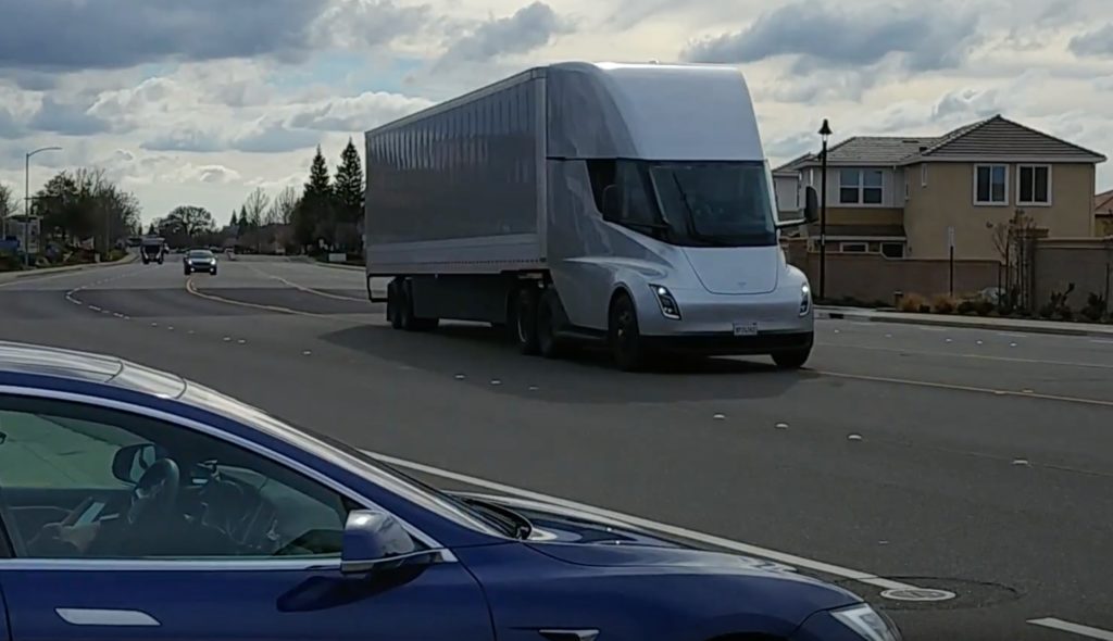 tesla semi truck spotted supercharger