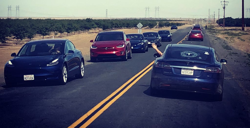 Tesla owners takeover largest Supercharger in the US in electric roadtrip