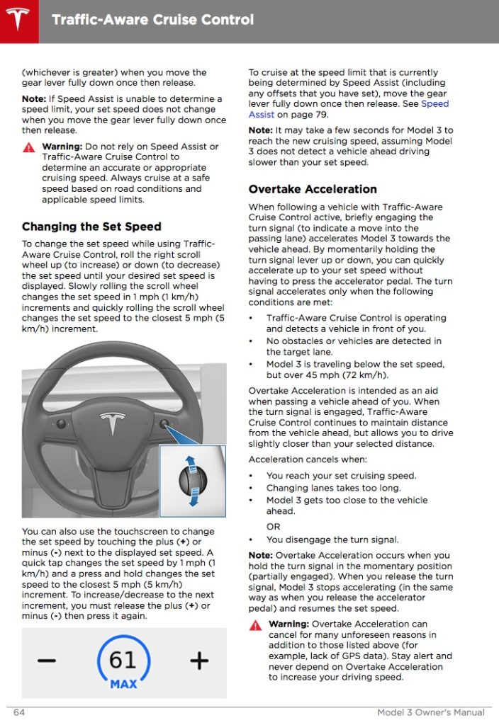 First look at Tesla Model 3 Autopilot controls using steering