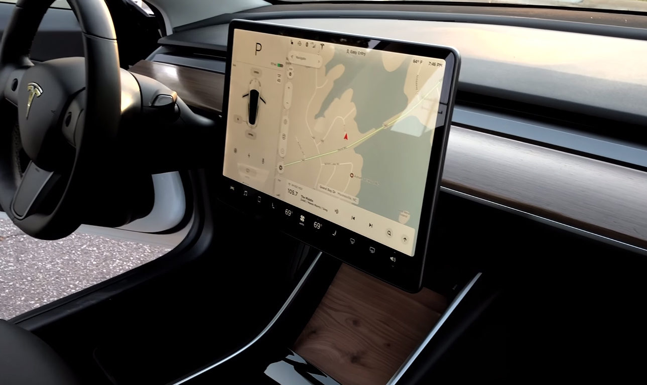 klink stereo Experiment Tesla Model 3 owner customizes wood trim interior in DIY project