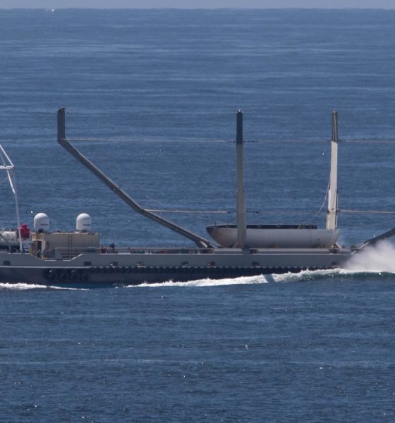 With a bit of luck, Mr Steven will likely return to about 24 hours after Iridium-6/GRACE-FO's launch, hopefully with a fairing half in two. (Pauline Acalin)