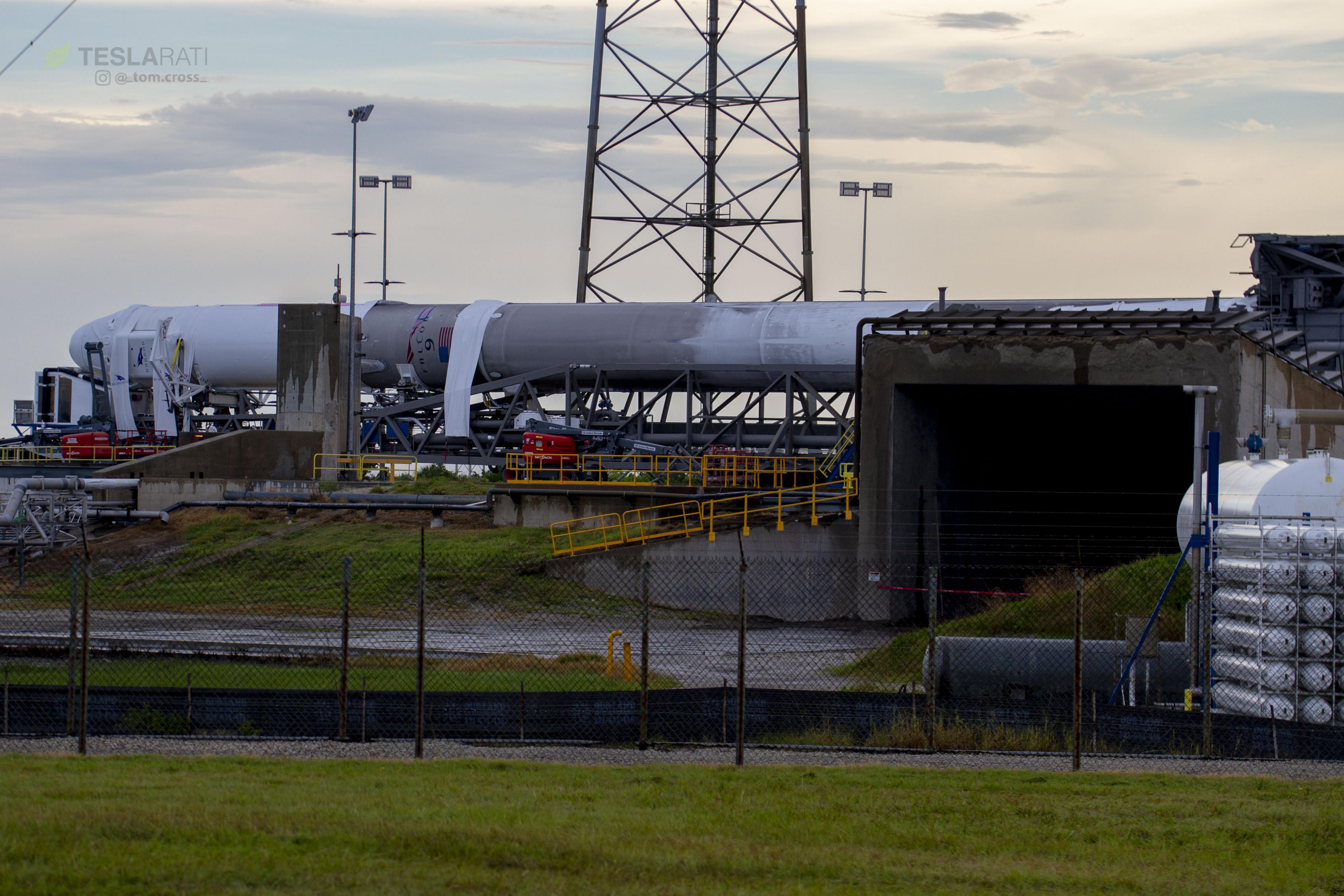 Falcon 9 B1045 and CRS-15 on pad (Tom Cross) 2