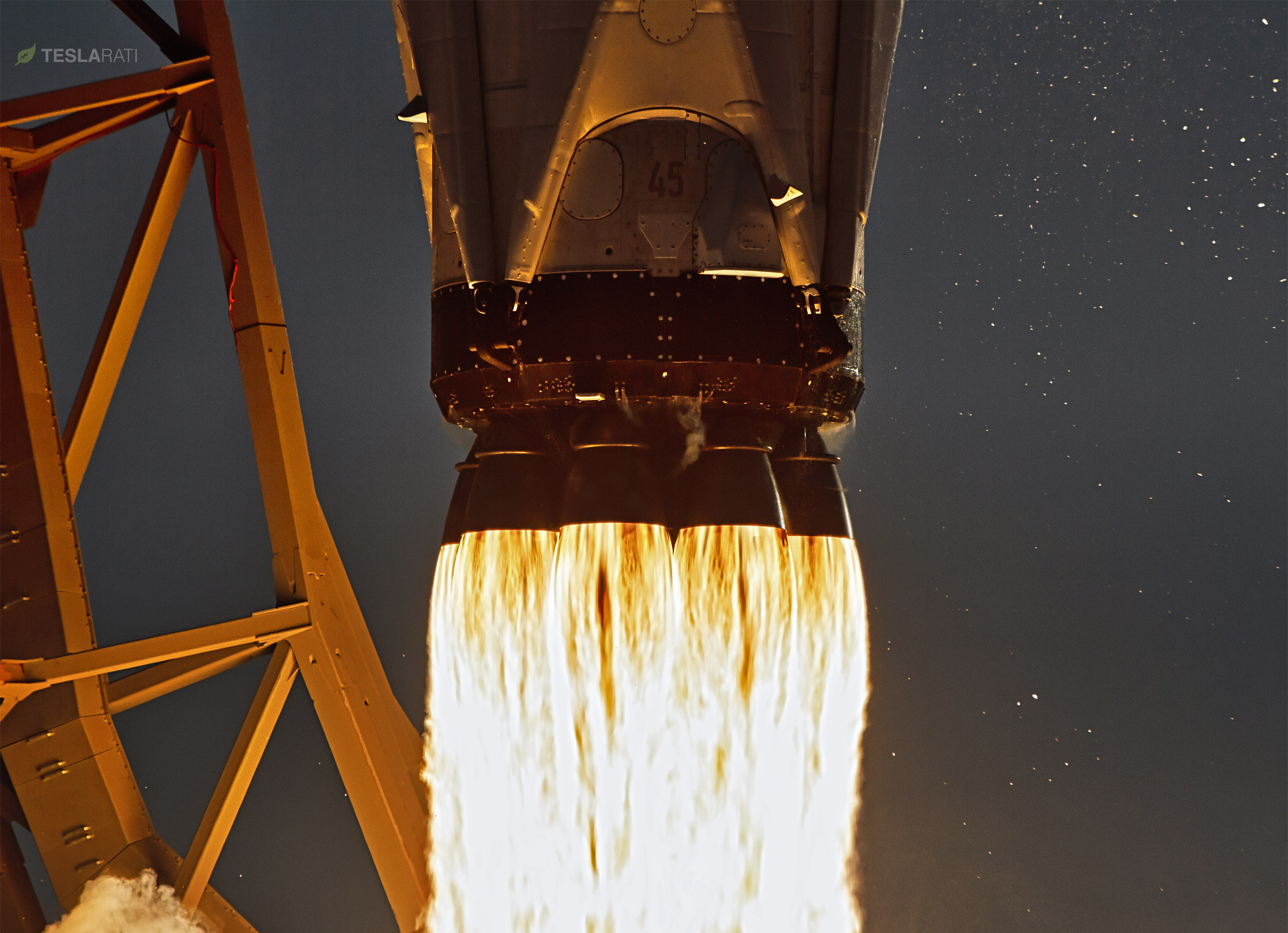 close up falcon 9 rocket