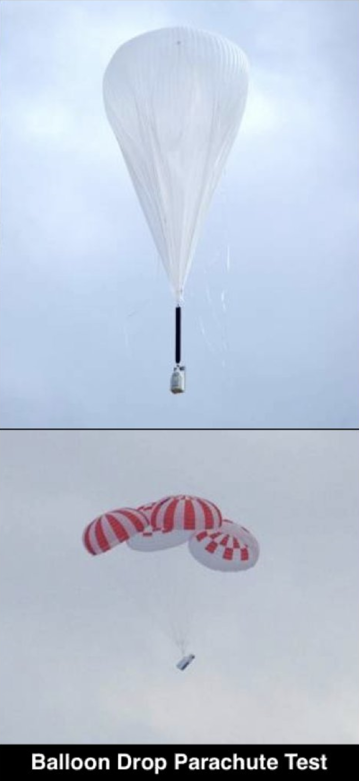 Crew Dragon balloon drop testing (SpaceX)