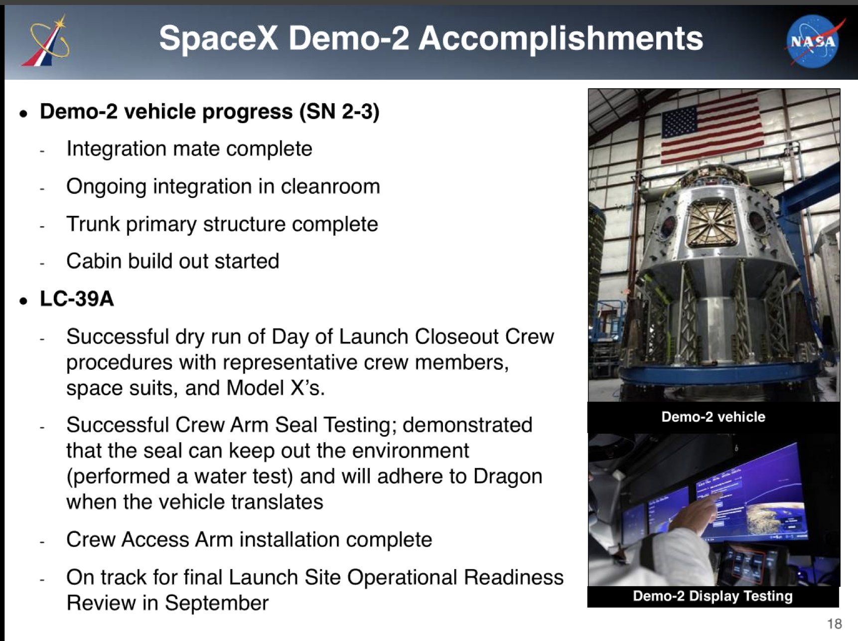 SpaceX Commercial Crew NAC update August 2018 4