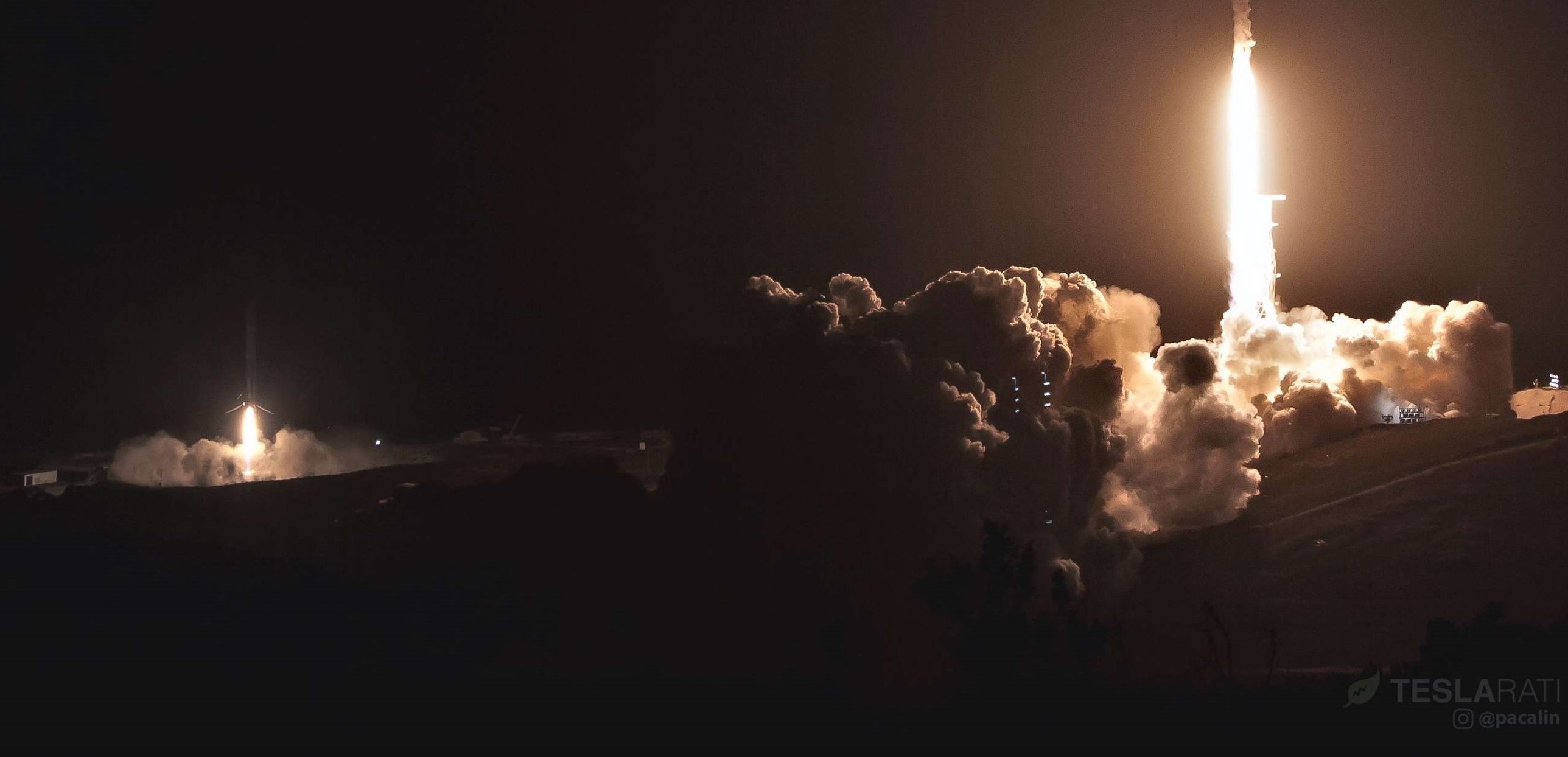 B1048's second launch and landing, captured from the same camera perspective.