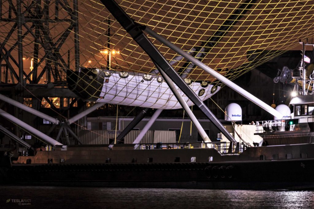 The fairing was eventually lifted off around noon the following day.