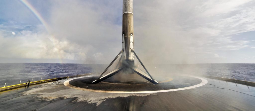 Falcon 9 B1047 seen aboard SpaceX drone ship Of Course I Still Love You. (SpaceX)