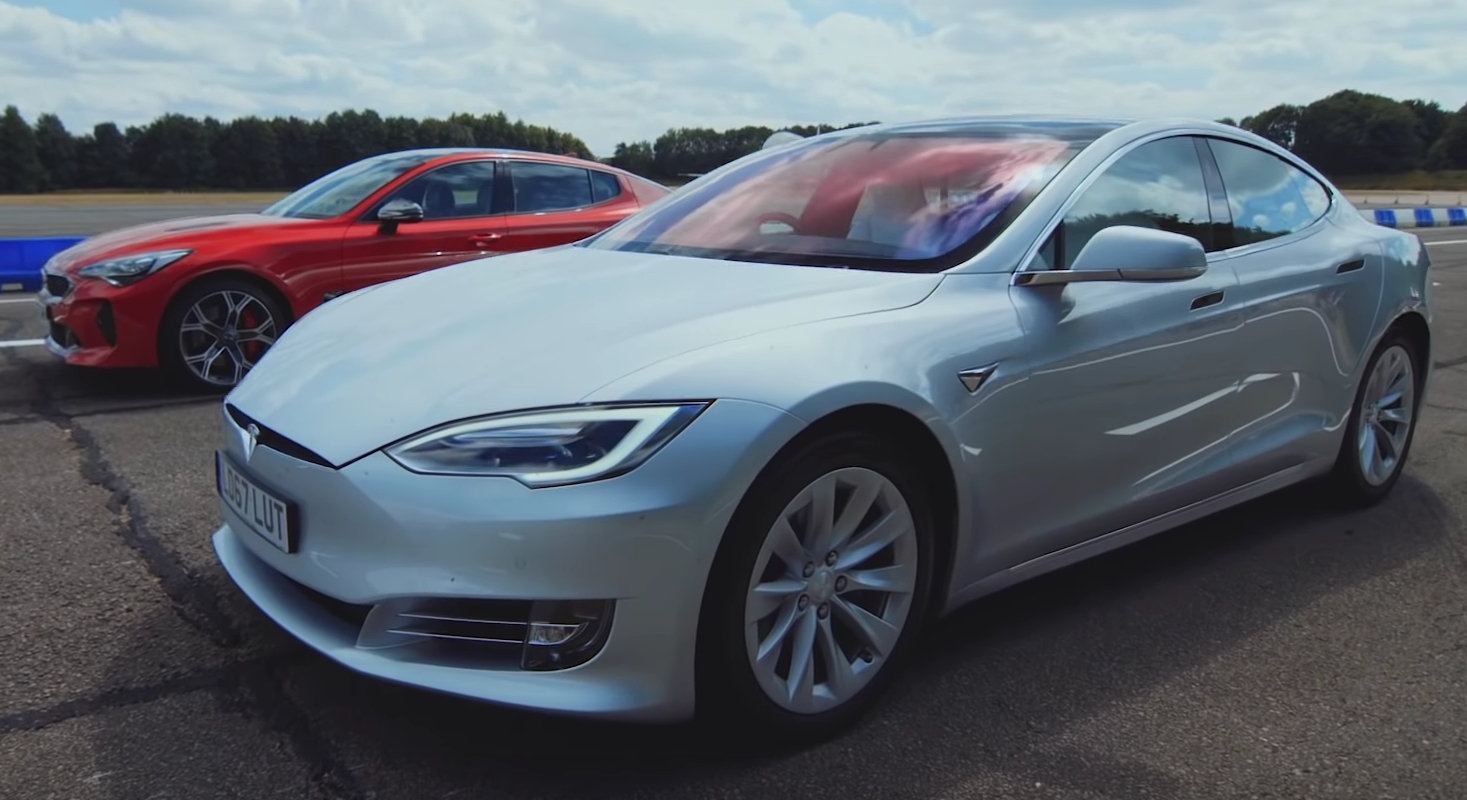 Teslas Slowest Model S Battles A Roaring Kia Stinger Gt S