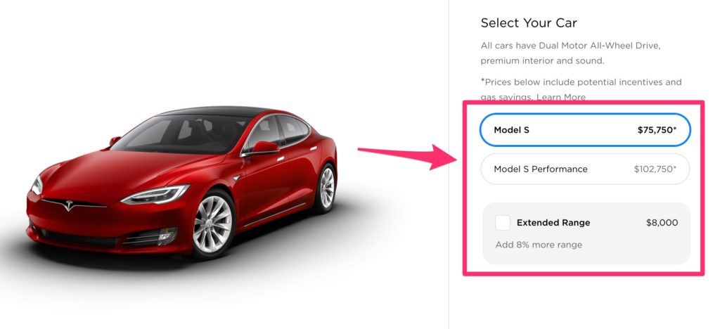 Model s store performance range