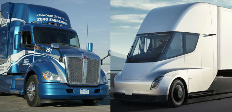 tesla semi rival kenworth toyota hydrogen fuel cell truck specs
