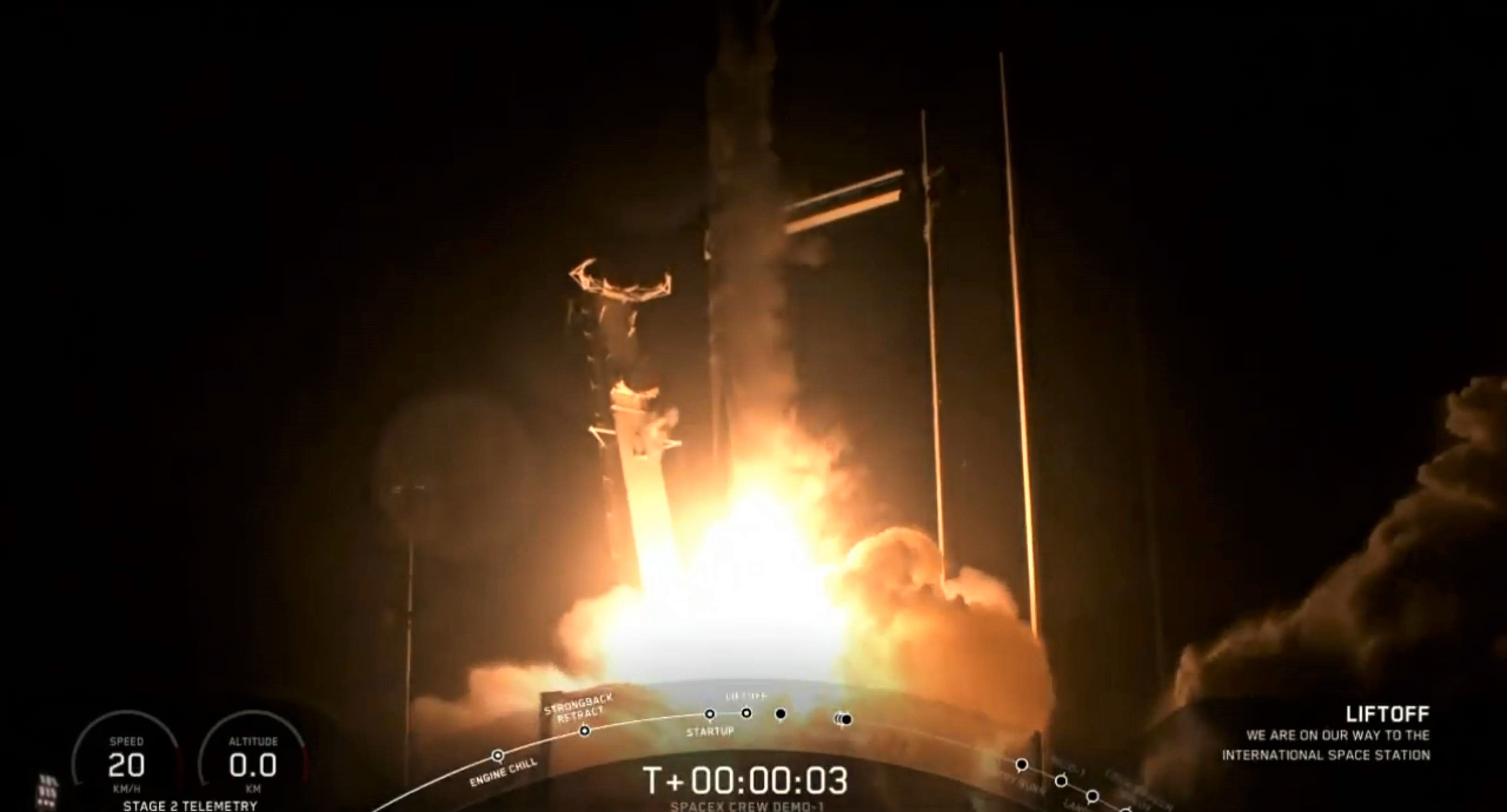 DM-1 Crew Dragon Falcon 9 B1051 launch (SpaceX) webcast 2