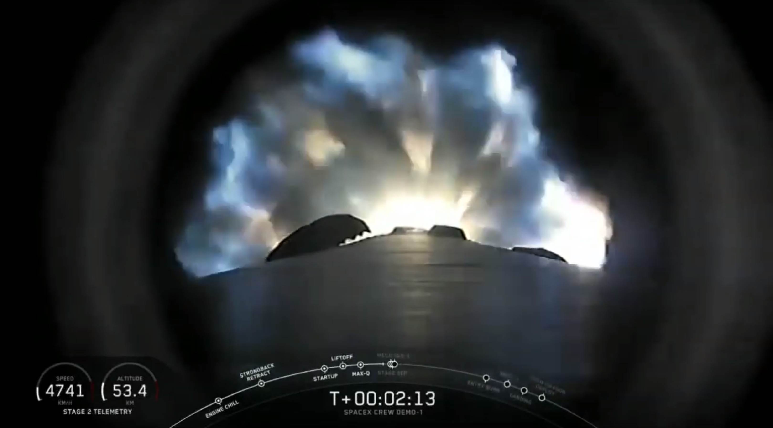 DM-1 Crew Dragon Falcon 9 B1051 launch (SpaceX) webcast 5