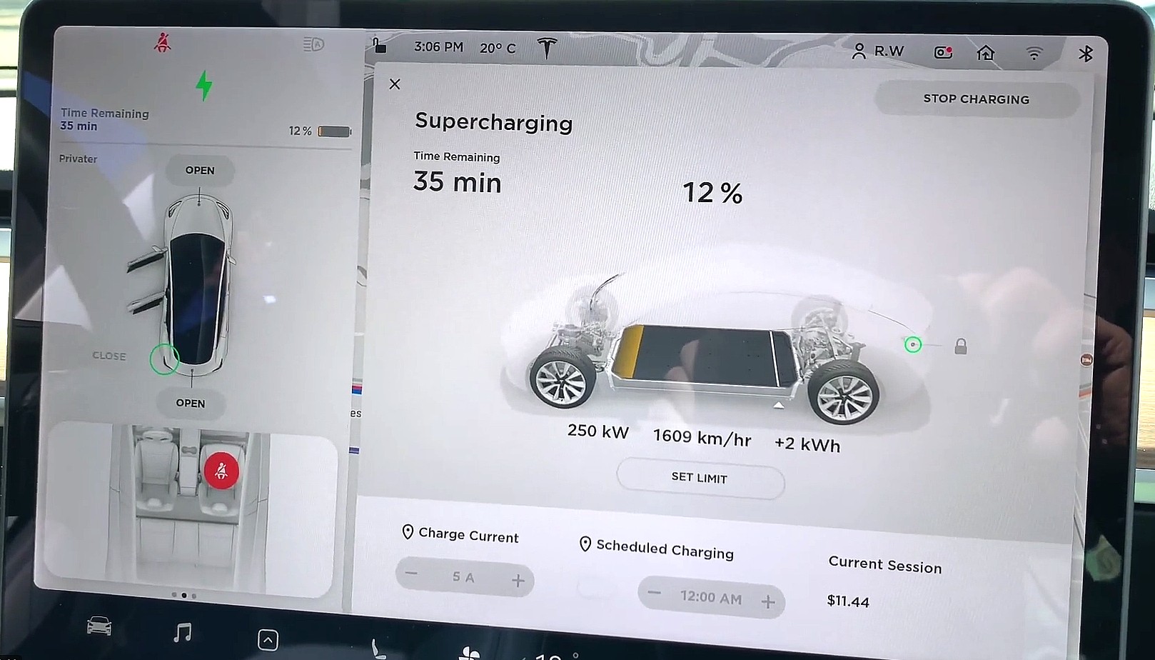 tesla model 3 full charge kwh