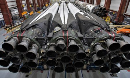The first Block 5 version of Falcon Heavy prepares for its launch debut.
