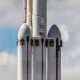 Falcon Heavy Flight 2. The booster in the middle - B1055 - was effectively sheared in half after tipping over aboard drone ship OCISLY. (Pauline Acalin)