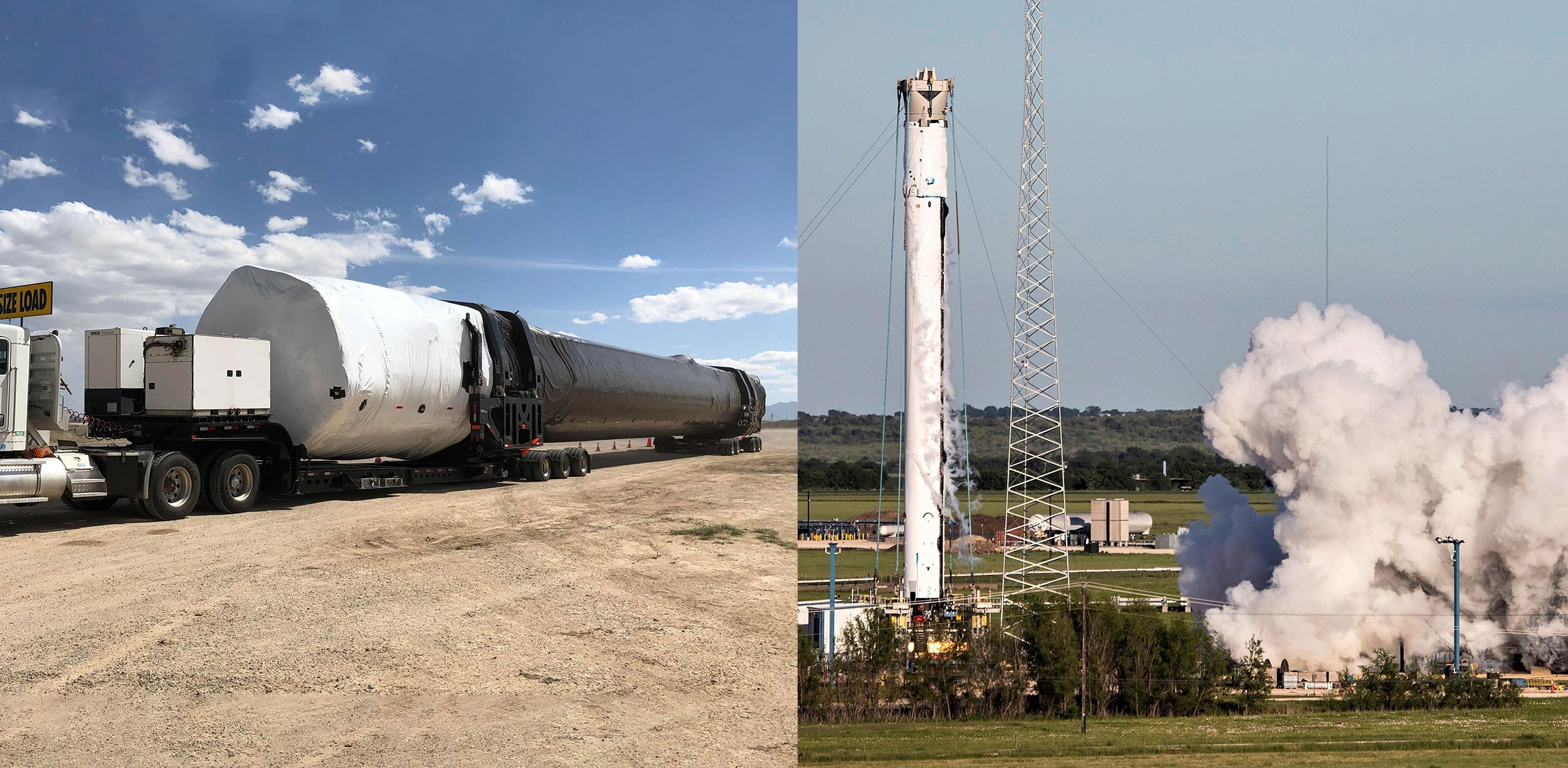 Falcon Heavy center core B1057 transport and static fire (codercotton & SpaceX)) 1