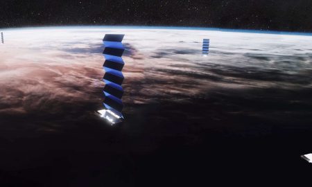 Starlink satellites deploy their solar arrays in this official visualization. (SpaceX)