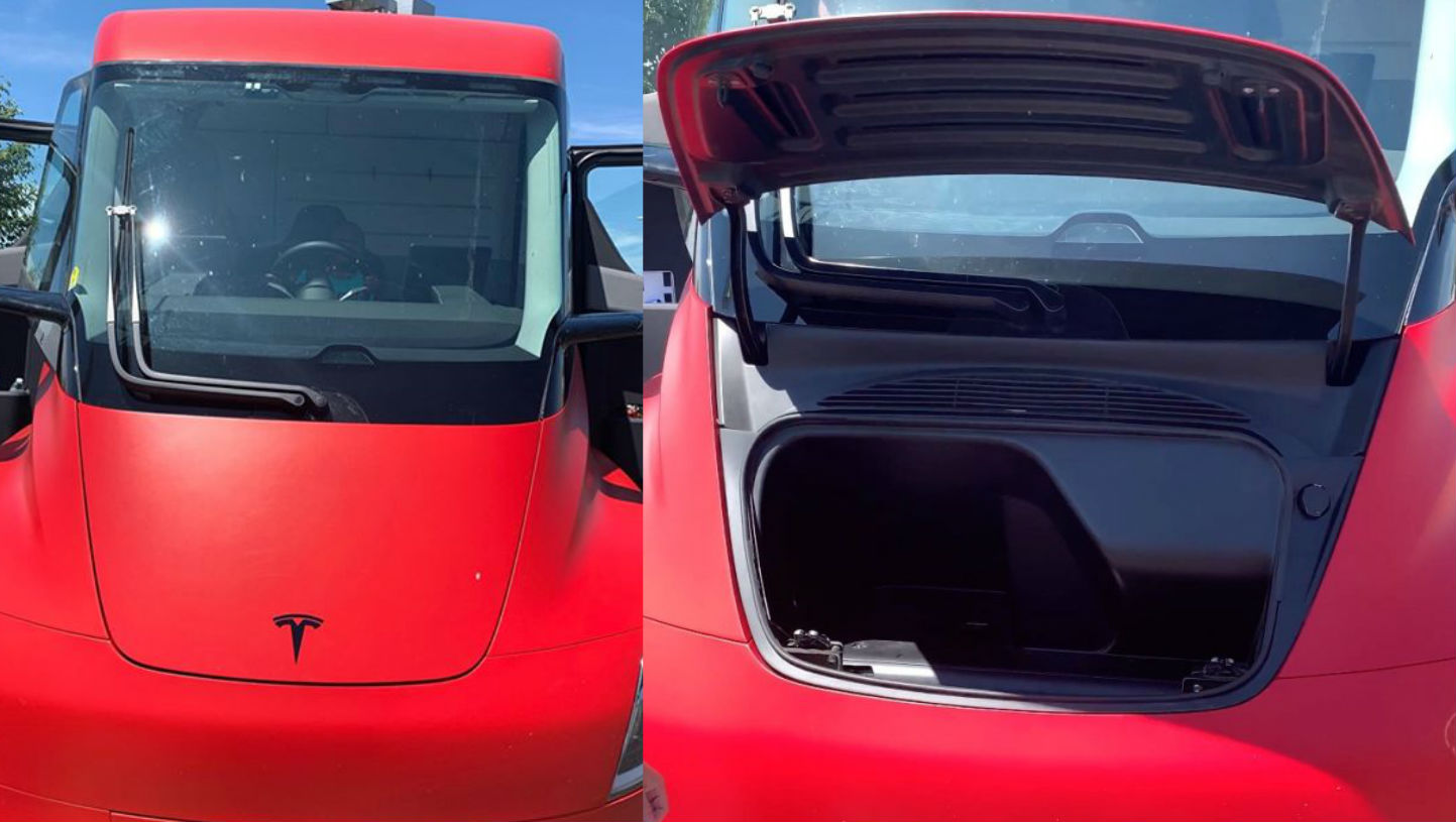 First Look At The Tesla Semi S Strangely Shaped Generous Frunk