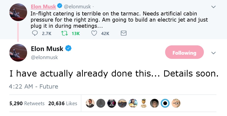 Elon_electric-jet_Tweet